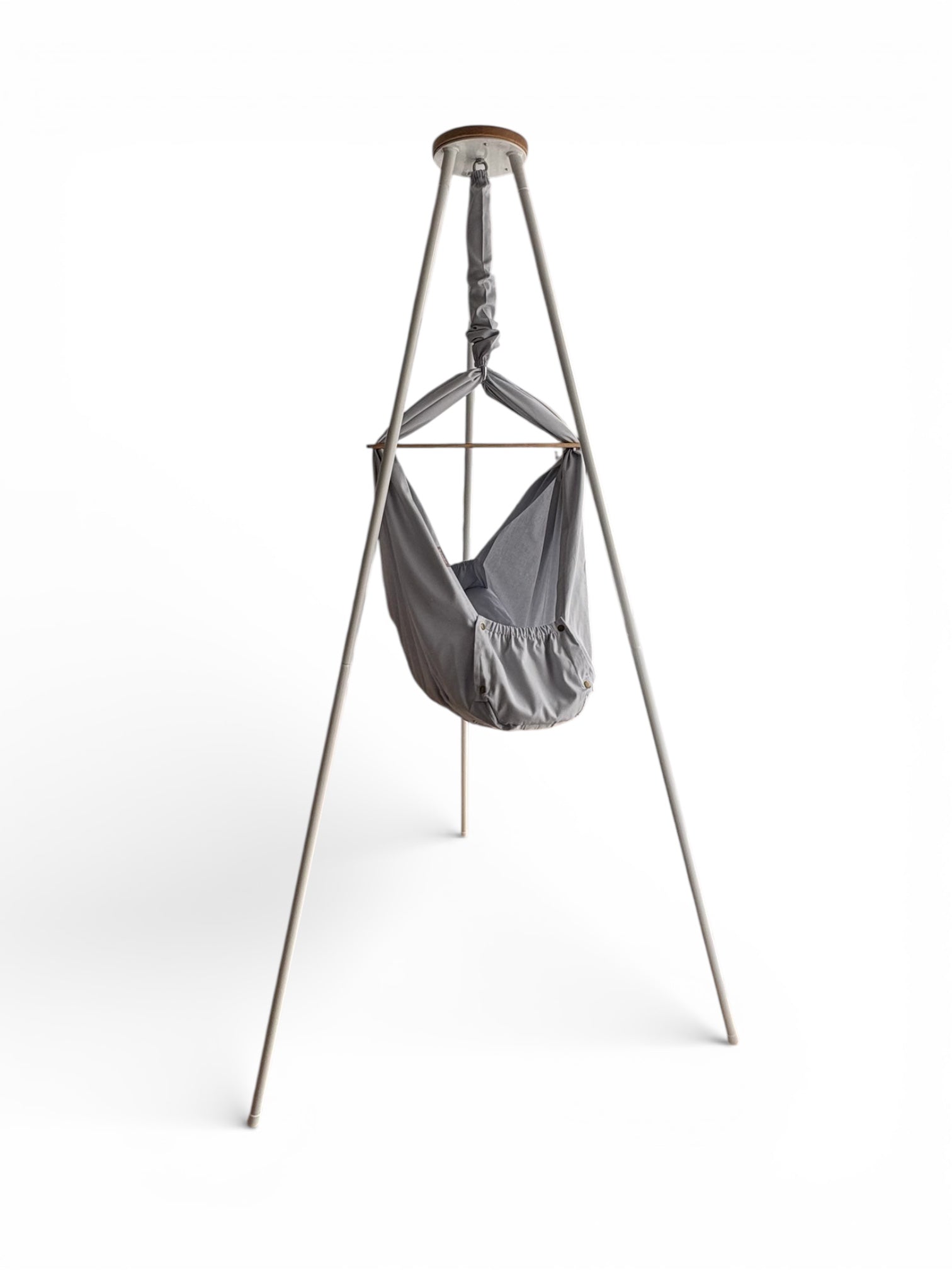 Homba baby závesné kolíska svetlosivá a Kovový stojan biely